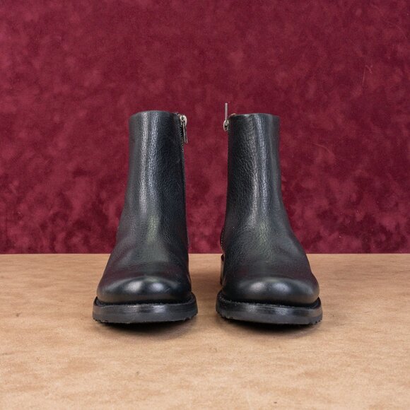 Frye Women Veronica Inside Zip Moto Biker Black Ankle Leather Lug Boots size 7.5 - Picture 3 of 8